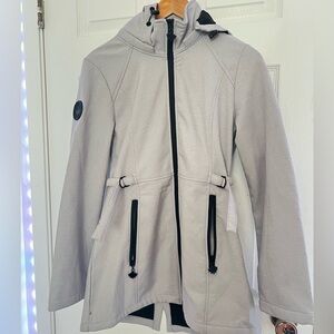 Women's Light Gray Hooded Ski Jacket